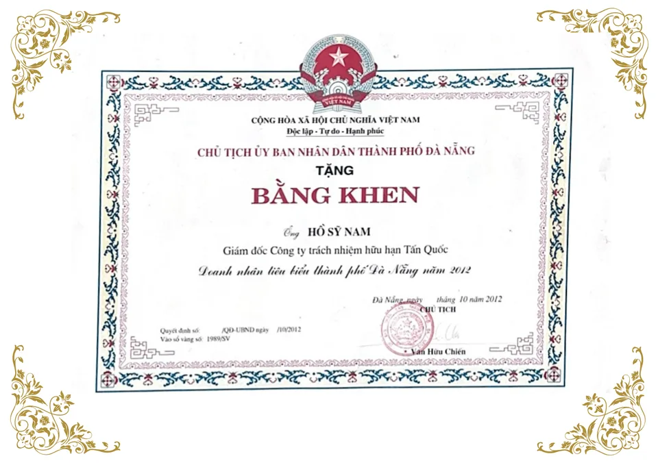 Bằng khen đóng góp ngân sách, an sinh xã hội